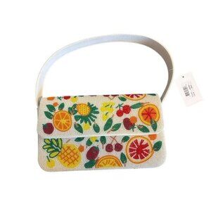NWT D'Margeaux Fruit-Themed Beaded White Shoulder Bag